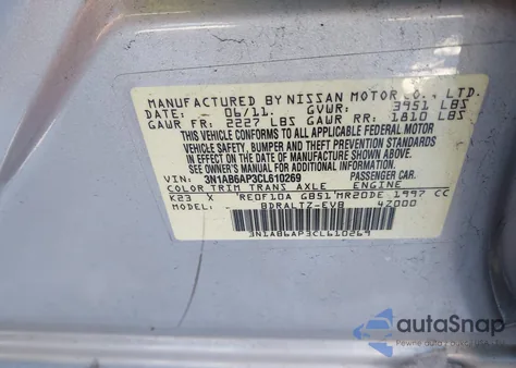 2012 Nissan Sentra 2.0 Sr from USA, damaged, VIN 3N1AB6AP3CL610269